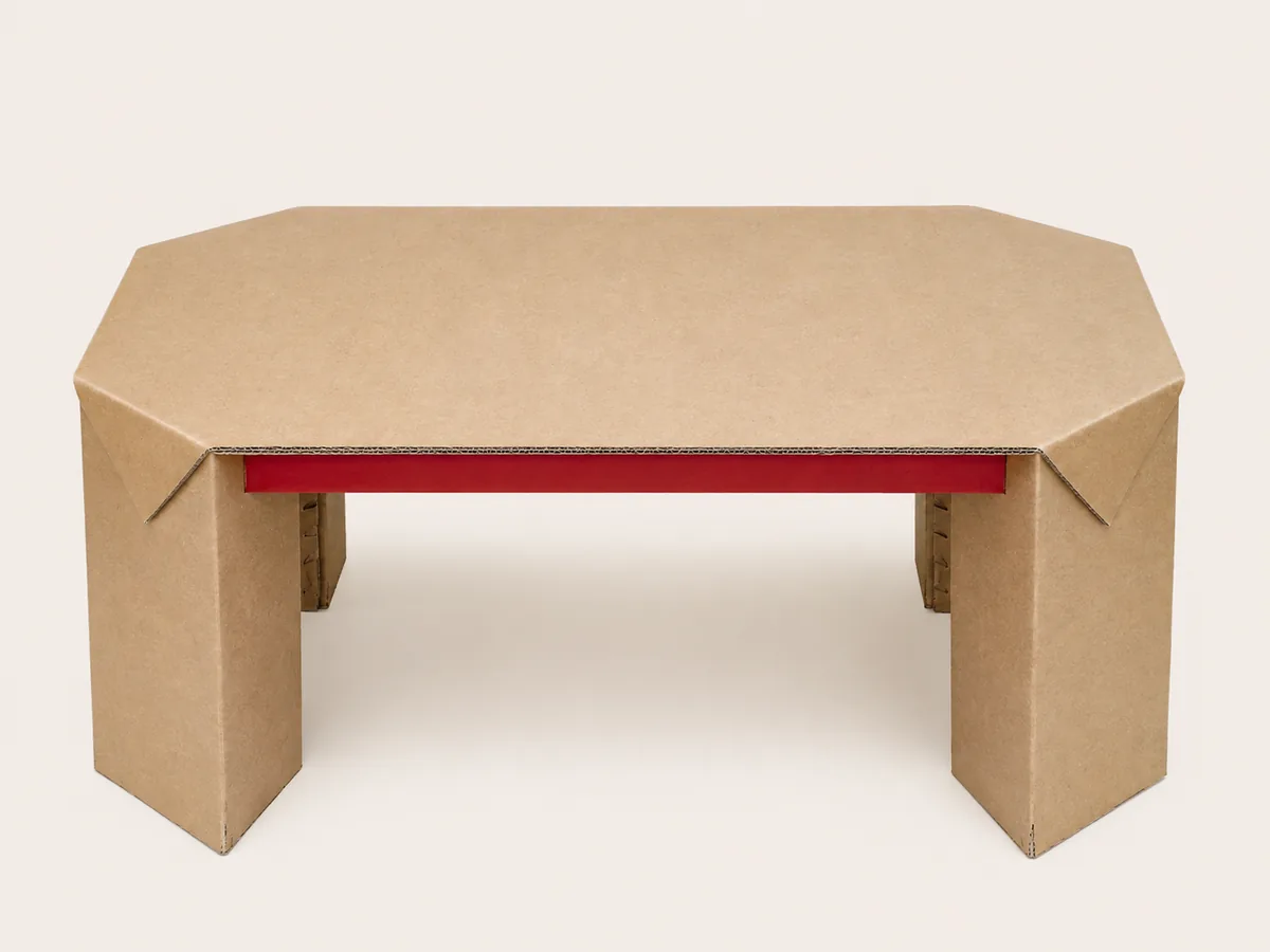 Table basse en carton alvéolaire